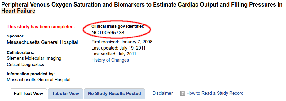 Finding the NCT ID of a study