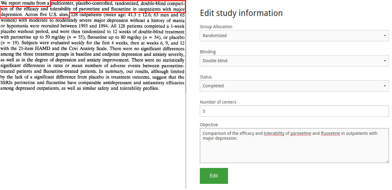 Entering study information